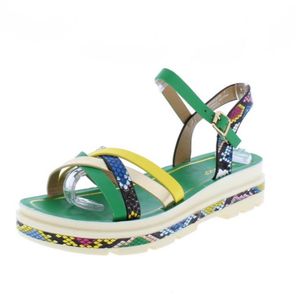 Women’s Safari/Jungle Multi Print Sandal. - Picture 3 of 4